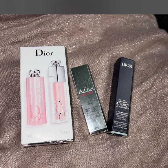 Dior Pink Lip Gloss Duo addict 001 set - Picture 6 of 7